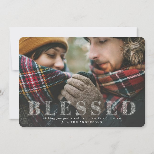 Blessed Christmas photo card. Holiday Card (Front)