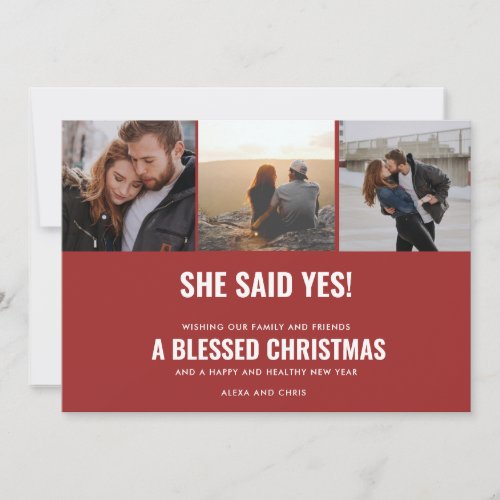 Blessed Christmas Photo Engagement Announcement