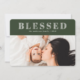 Blessed christmas photo holiday card