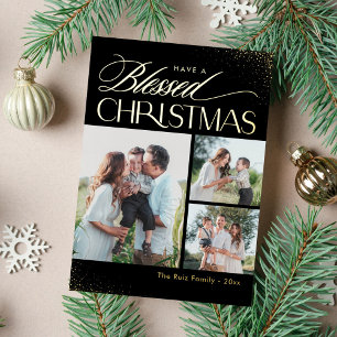 Blessed Christmas REAL FOIL Religious Holiday Card