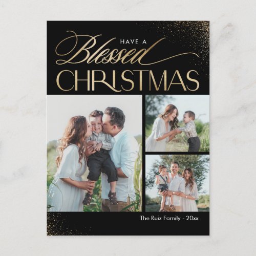 Blessed Christmas Religious Holiday Card Postcard
