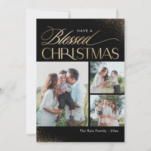 Blessed Christmas Religious Holiday Photo Card