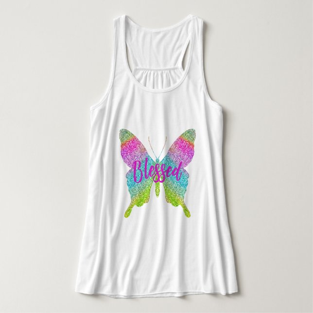 Blessed | Colorful Butterfly Tank Top (Design Front)