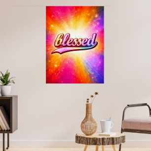 Blessed Colorful Typography Inspirational Poster