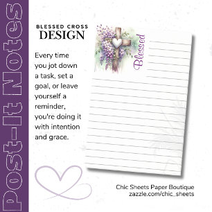 Blessed Cross Lined 3M Post-it® Notes