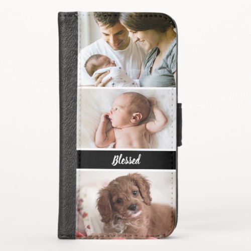 Blessed Custom Multi Photo Family Pictures iPhone X Wallet Case