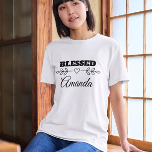 Blessed Cute Heart Arrow Name T-Shirt
