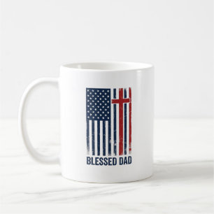 Blessed Dad Christian Flag Cross Vintage Shirt Des Coffee Mug