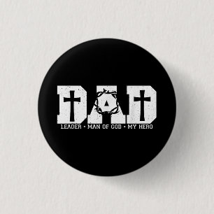 Blessed Dad Daddy Cross Christian Religious Father Button