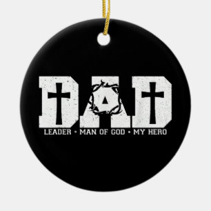 Blessed Dad Daddy Cross Christian Religious Father Ceramic Ornament