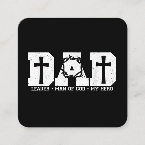 Blessed Dad Daddy Cross Christian Religious Father Square Business Card