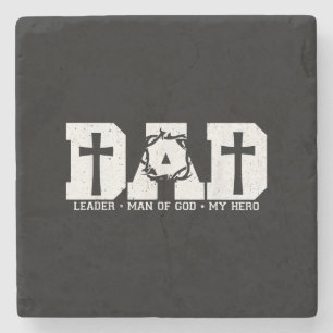 Blessed Dad Daddy Cross Christian Religious Father Stone Coaster