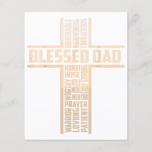 Blessed Dad Fathers Day Cross Christian Papa Pop H