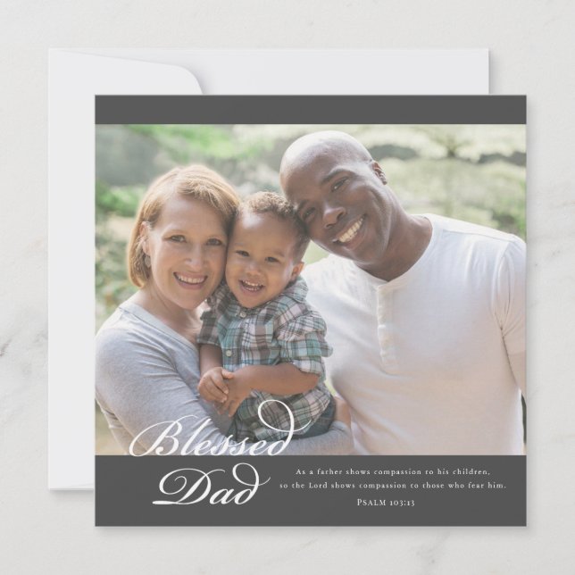 Blessed Dad Scripture  Holiday Card (Front)