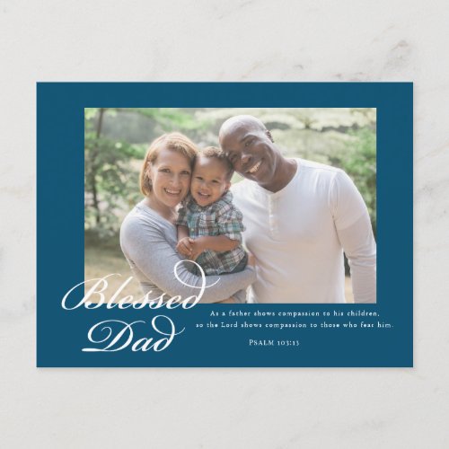 Blessed Dad Scripture Holiday Postcard