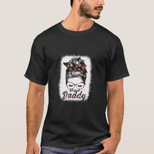 Blessed Daddy Messy Bun Women Happy Easter Mother T_Shirt