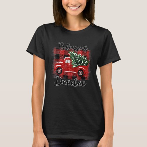 Blessed Deedee Red Truck Vintage Christmas Tree T_Shirt