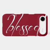 Blessed Deep Red Statement iPhone 4s Case (Back (Horizontal))