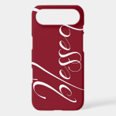Blessed Deep Red Statement iPhone 4s Case (Back)