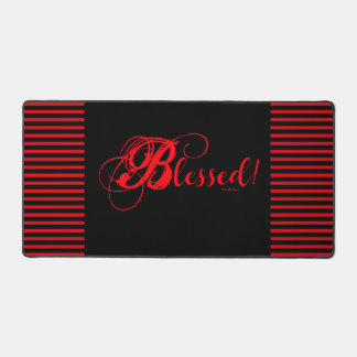 Blessed! Desk Mat (Black/Red)