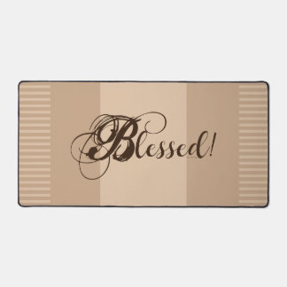 Blessed! Desk Mat (Tan/ Brown)