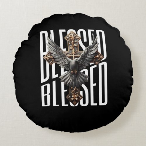 Blessed Dove Round Pillow