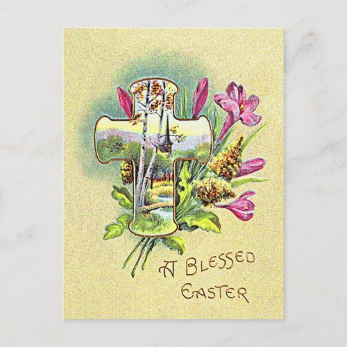 BLESSED EASTER by SHARON SHARPE Holiday Postcard