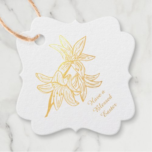  Blessed Easter Foil Favor Tags