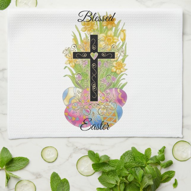 Blessed Easter Kitchen Towel (Folded)