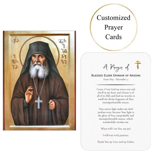 Blessed Elder Ephraim of Arizona Prayer Card