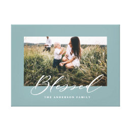 Blessed elegant stylish photo family canvas print