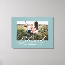 Blessed elegant stylish photo family canvas print