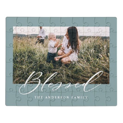 Blessed elegant stylish photo family jigsaw puzzle