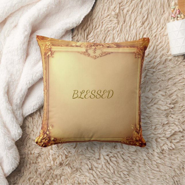Blessed English Modern Design  Throw Pillow (Blanket)