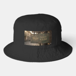 Blessed Established AD1 Vintage Sign Bucket Hat