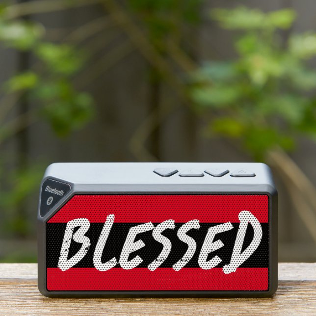 Blessed Faith Spiritual Red Black Bluetooth Speaker (Insitu(Outdoor))