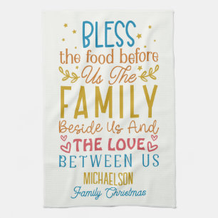 Blessed Family Christmas Prayer Kitchen Towel