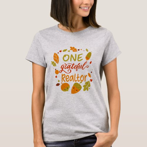 Blessed Family One Grateful Realtor Thanksgiving T_Shirt