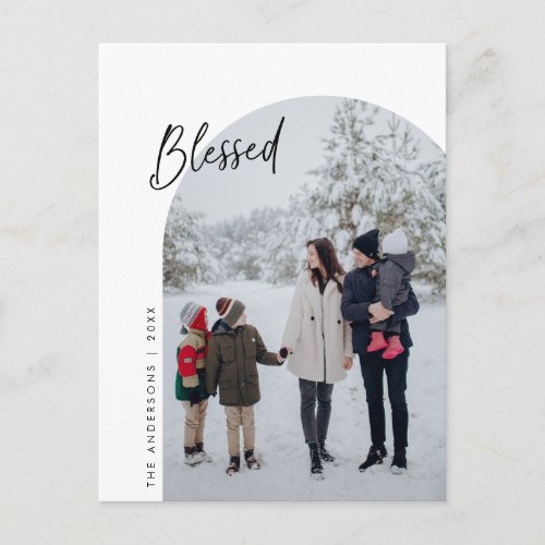Blessed Family Photo Arch Frame Season Greeting Postcard