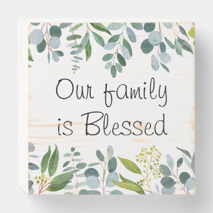 Blessed family wooden sign