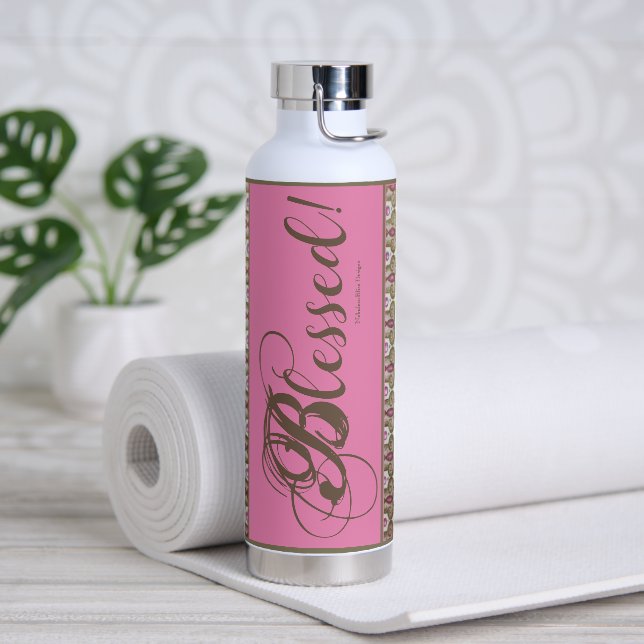 Blessed! Fancy Water Bottle (Pink) (Yoga)
