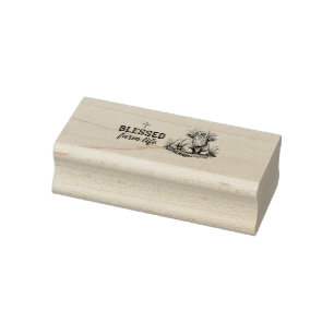 Blessed Farm Life with Cow Rubber Stamp