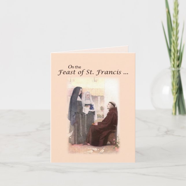 Blessed Feast Day of St. Francis with St. Clare Card (Front)