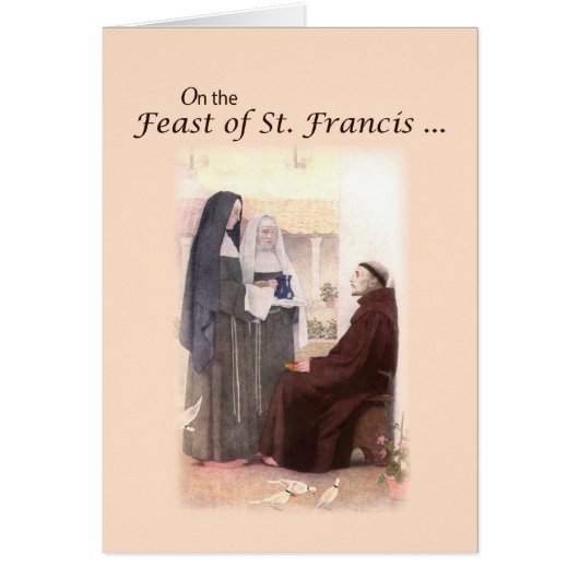 Blessed Feast Day of St. Francis with St. Clare Cards (Front)
