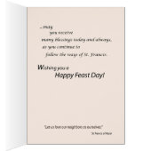 Blessed Feast Day of St. Francis with St. Clare Cards (Inside (Right))