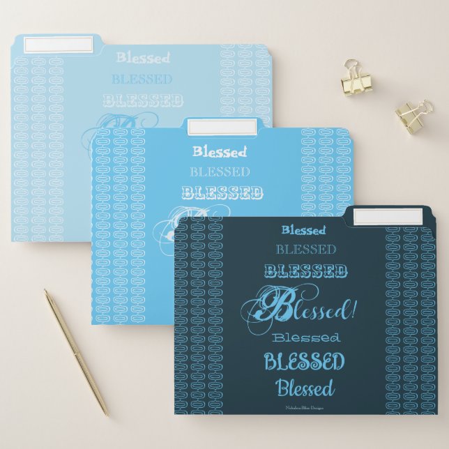 Blessed! File Folders (Blue) (Set)
