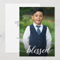 Blessed First Holy Communion Boy Photo Thank you