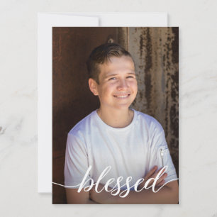 Blessed First Holy Communion Photo Thank you Card