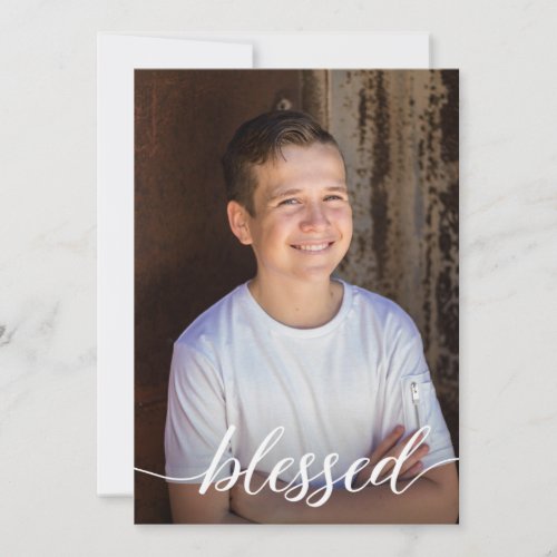 Blessed First Holy Communion Photo Thank you Card