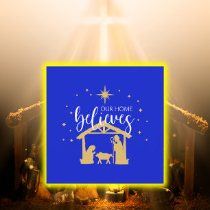 Blessed First Home Christmas Nativity Holiday Card